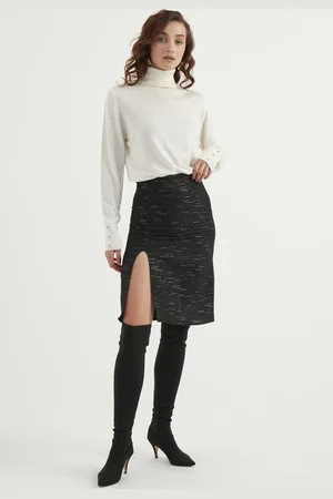 HERITA Rock mit hoher Taille und Schlitz