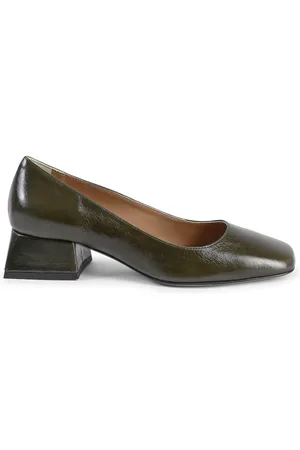 VERSACE V Italia Damen Ballerina mit Absatz Sofia Naplack Verde Bottiglia