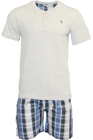 U.S. Polo Assn. US Polo Assn Kurzarm-Pyjama für Herren in Blau/Anthrazit