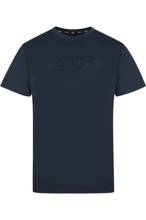 Aquascutum London 1851 Tape Logo Marineblau T-Shirt