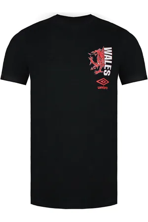 Umbro Wales illustrierte Dragon Herren Black T-Shirt