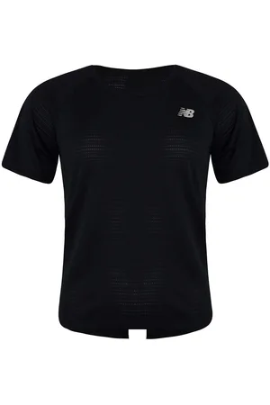 New Balance Neues Gleichgewicht Kurzarm schwarzer runder Nacken Gesamtleistung T-Shirt WT03154 Bk