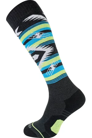 COMODO Chaussettes Hautes de Snowboard Ski pour Hommes, Femmes - Noir