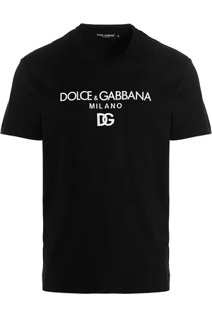 Dolce & Gabbana – T-Shirt mit aufgesticktem DG Milano-Logo in