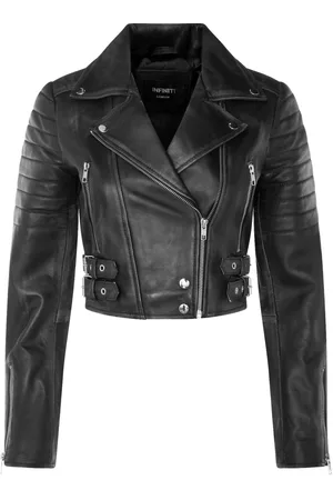 Infinity Damen Brando Kurze Lederjacke-Longtown