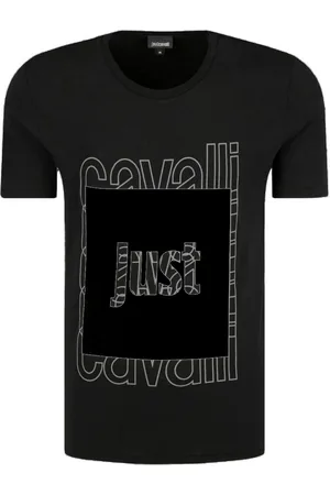Roberto Cavalli Box Logo Schwarzes T-Shirt