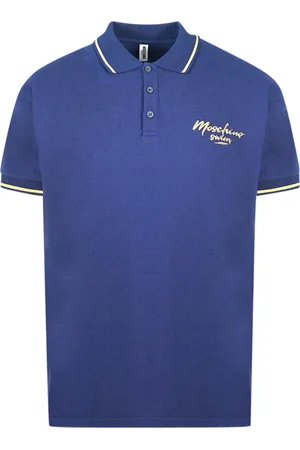 Moschino Blaues Poloshirt mit Spitzkragen