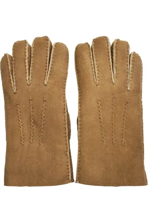 Infinity Hellbraune Luxus-Handschuhe aus Wildleder und Schaffell für Herren