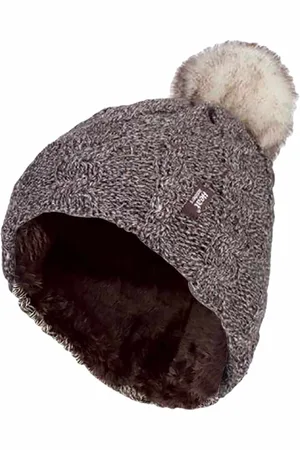 Heat Holders Wärmehalter - Damen Strickfleece gefütterte Thermo-Bommelmütze mit Pom Pom