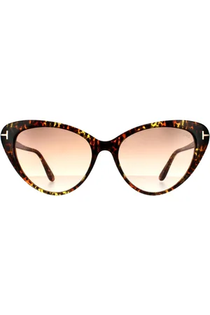 Tom Ford Cat Eye Womens Dark Havana Gradient Sonnenbrille