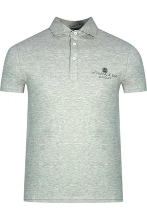 Aquascutum London Bold Logo Graues Poloshirt