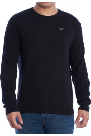 La Martina Herren-Wollpullover mit Rundhalsausschnitt XMS004-YW084