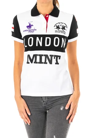 La Martina Kurzärmeliges Damen-Poloshirt mit kontrastierendem Reverskragen 2WPG79