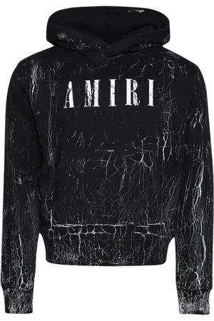 AMIRI Cracked Dye Core Logo Schwarzer Kapuzenpullover