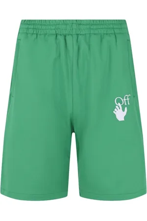 OFF-WHITE Hands Off Logo Skate Fit Grune Trainings-Sweatshorts
