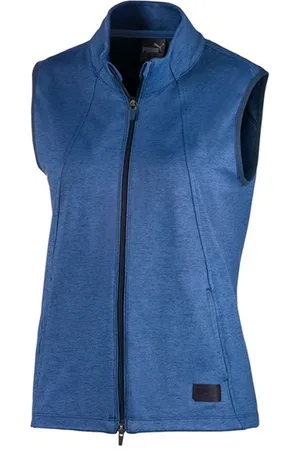 PUMA CloudSpun Warm Up Weste Reißverschluss UP Blue Womens Ärmeln 595852 02
