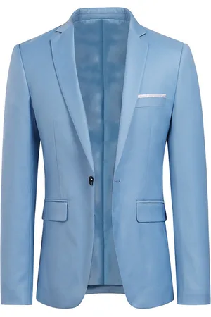 Allthemen Babyblauer stilvoller Blazer mit einem Knopf, lässiger Blazer