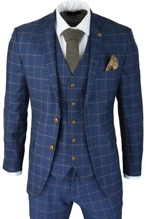 PAUL ANDREW 3-teiliger Herrenanzug, -goldkariert, Peaky Blinders 1920 Gatsby, eleganter Vintage-Anzug