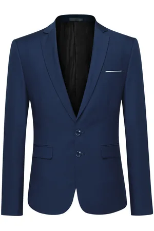 Allthemen Klassischer, marineblauer Blazer mit zwei Knöpfen