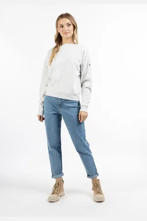 Dreimaster Sweatshirt Damen Wollweiss Melange