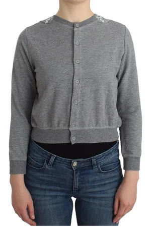 ERMANNO SCERVINO Graue Strickjacke mit Spitzendetail