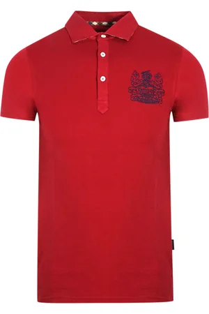 Aquascutum Aldis Crest Brust Logo Rotes Poloshirt