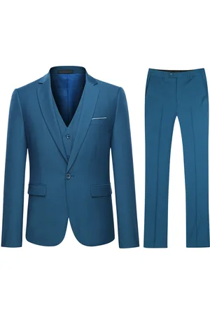 Allthemen Königsblauer 3-teiliger Slim Fit-Anzug
