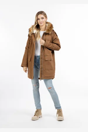 Dreimaster Damen Winterparka Damen Weiss