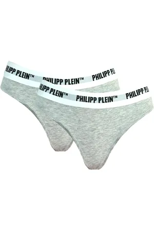 Philipp Plein Grauer Tanga im Doppelpack