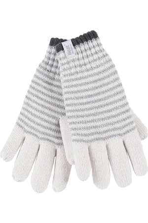 Heat Holders Gestreifte, mit Fleece gefütterte Thermohandschuhe für Damen