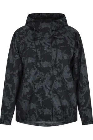 myMo Übergroßer Anorak Damen Dunkelgrau Schwarz Camouflage