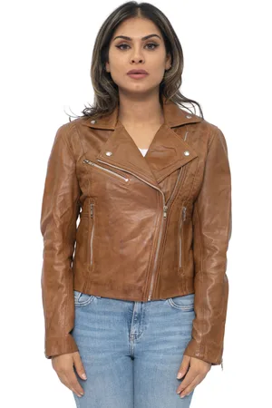 Infinity Damen-Bikerjacke aus Leder – Sansibar