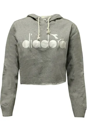 Diadora Cropped Womens Grey Hoodie