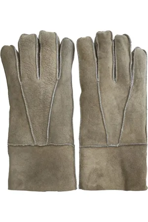 Infinity Unisex-Handschuhe aus Wildleder und Schaffell in mit aufrollbaren Bündchen