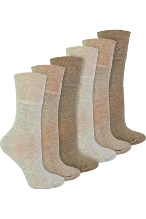 IOMI 6 Pack Damen Diabetiker Bambus Socken | Extra breite nahtlose lockere nicht elastische Socken für Frauen