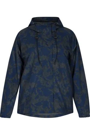 myMo Übergroßer Anorak Damen Dunkelgrau Marine Camouflage