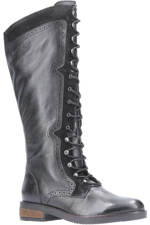 Hush Puppies Womens Rudy Zip Up Leder Schnürstiefel lang
