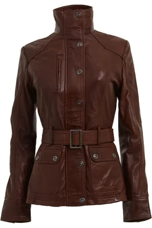 Infinity Damen-Bikerjacke im Military-Stil aus Leder – Middleton