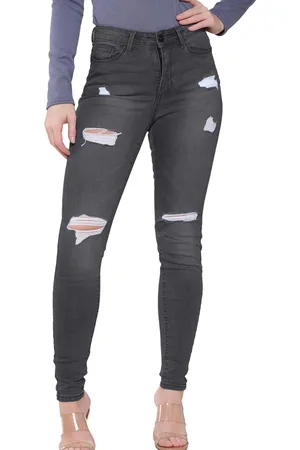 Enzo | Womens Skinny Stretch Ripped Jeans