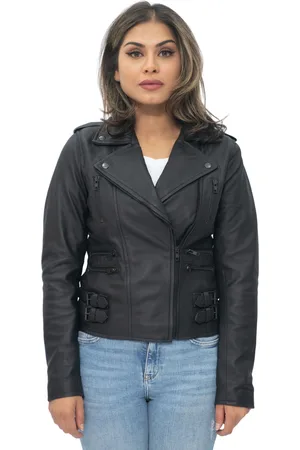 Infinity Damen Leder Vintage Brando Bikerjacke-Orlando