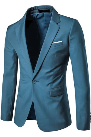 Allthemen Schmal geschnittener Business-Casual-Blazer in Ozeanblau
