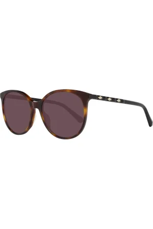 Swarovski Round Womens Dark Havana Brown Gradient Sonnenbrille