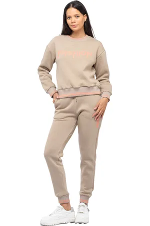 Tom Barron Damen Lässiger Trainingsanzug-Set mit Fashion-Print