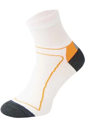 COMODO Unisex Chaussettes Cyclisme sport Velo Route anti Tranpirante Basses - Orange Blanc