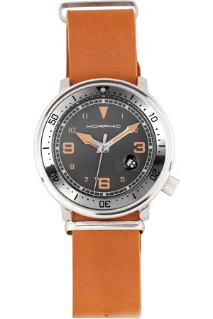 Morphic M74-Serie – Uhr mit Lederarmband und vergrößerter Datumsanzeige