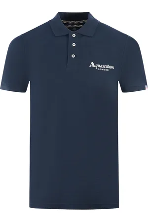 Aquascutum London Klassisches Marineblaues Poloshirt