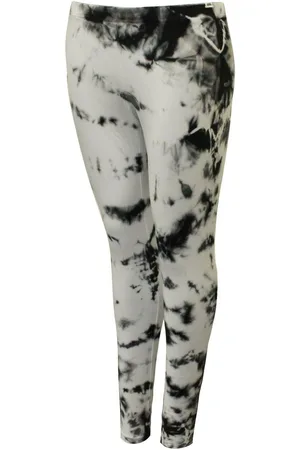 Vans Von der Wand Damen Yoshimi Leggings Fitnessstudio enge weiße Krawattenfarbe Vybny28 A80E