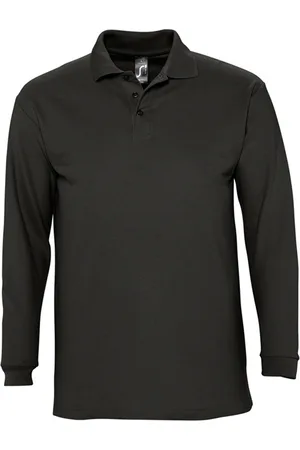 Sols Herren Winter II Langarm-Pique-Baumwoll-Poloshirt