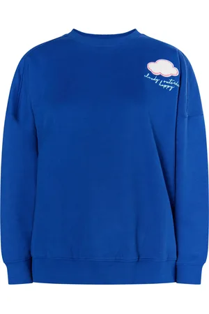 myMo Sweatshirt mit Rundhalsausschnitt Damen royalblau