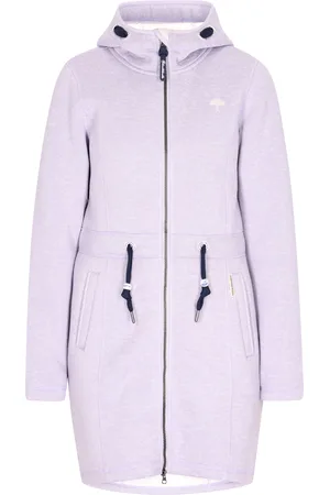 Schmuddelwedda Strickfleecemantel Damen Grauviolett Melange